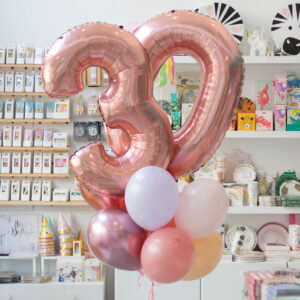 FELIZ CUMPLEAÑOS ORO ROSA - DOS NÚMEROS