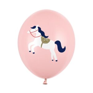 GLOBOS CABALLITO ROSA CON HELIO - 5ud