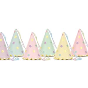GORROS FIESTA PASTEL ESTRELLAS - 6ud