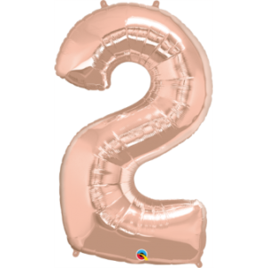 GLOBO NÚMERO ORO ROSA SIN HELIO