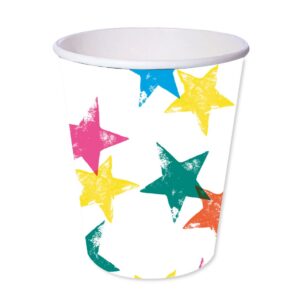 Vasos ECO estrellas multicolor - 8ud