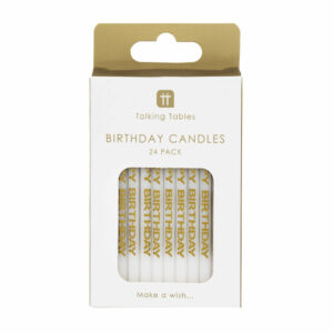 VELAS HAPPY BIRTHDAY BLANCAS- 24UD