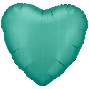 GLOBO CORAZÓN PEQUEÑO VERDE JADE SATIN CON HELIO