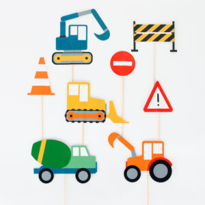 TOPPER TARTA CONSTRUCCIÓN - 8UD