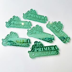 ETIQUETAS MI PRIMERA COMUNIÓN MENTA - 6ud