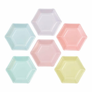 PLATOS HEXAGONOS PASTEL-12UD