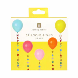 GLOBOS MULTI TIRAS HAPPY BIRTHDAY CON HELIO - 5ud