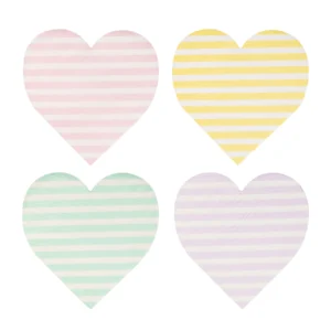 SERVILLETAS CORAZÓN PASTEL- 24UD