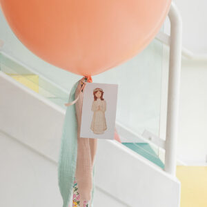 GLOBO XL TELA COMUNIÓN MULTI ROSA