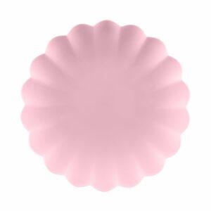 PLATO ROSA DE PLASTICO - 4ud
